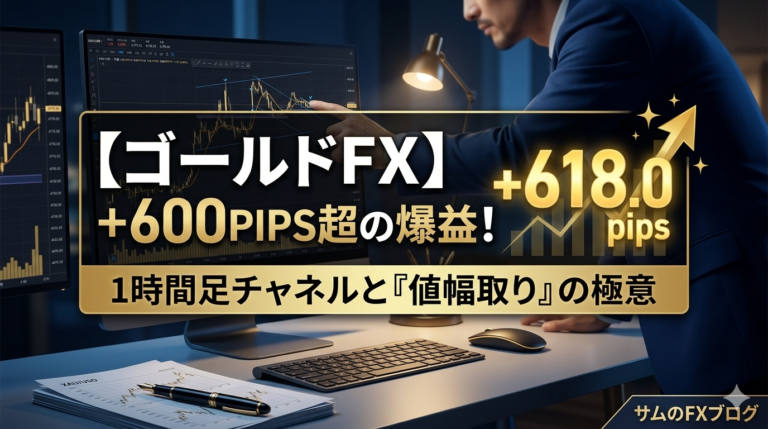 ゴールドFXで＋600pips超を達成！1時間足チャネルと『値幅取り手法』の極意